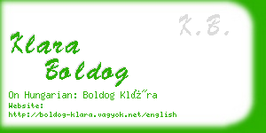 klara boldog business card